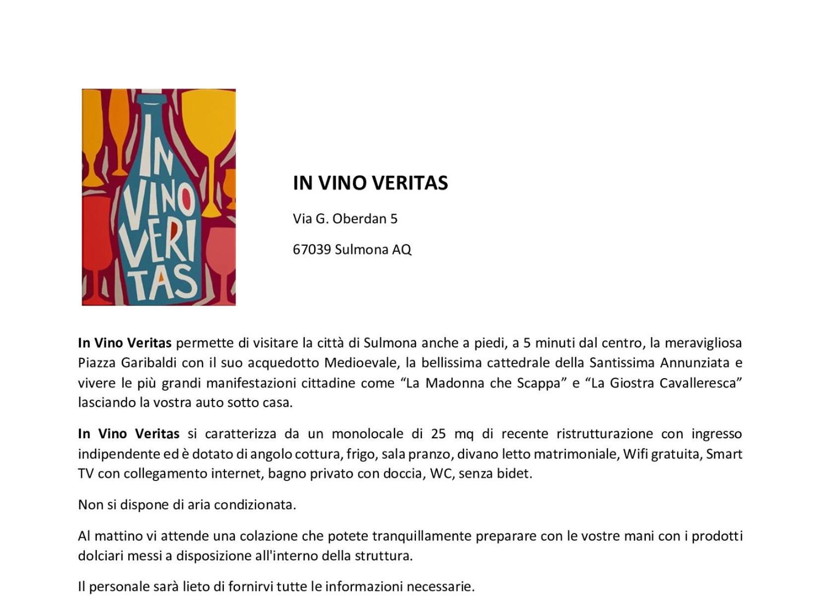 In Vino Veritas Sulmona Bagian luar foto